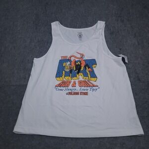 Volcom Tank Top Mens Small White New The Rat Bar & Grill Graphic Loose Fit